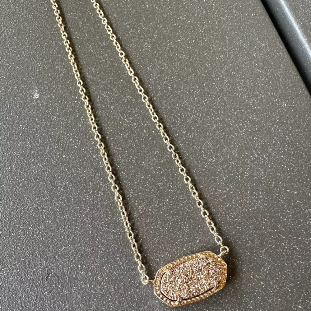 Kendra Scott rose gold drusy necklace